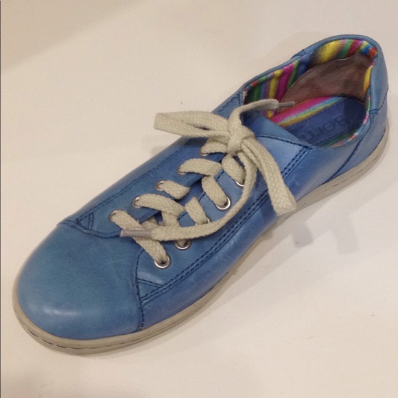 Born Shoes - Born Celeste Blue Leather Tennis Style Shoe